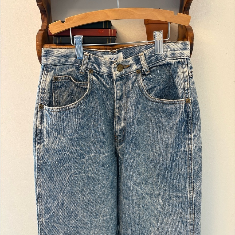 Vintage Chic High Rise Mom Jeans Acid Wash Tapered Leg Size 8P - Picture 2 of 8